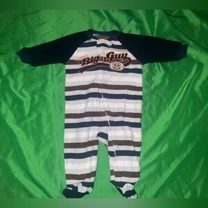 Carter's Big Guy Striped One Piece - Blue, Gray size 3-6 Months